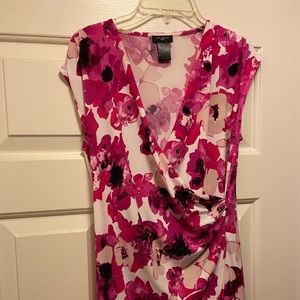 SP Ann Taylor Floral Wrap Tank